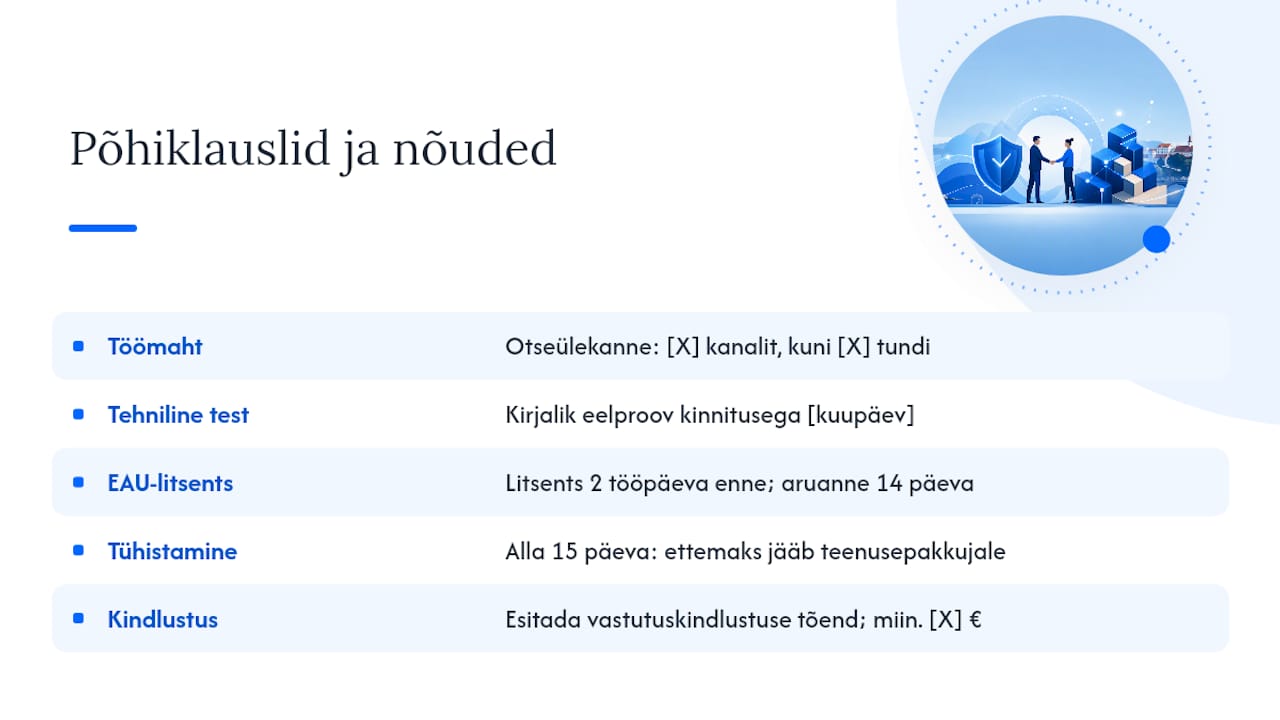 Kopeeritavad näidisklauslid, mida saad kohe kasutada — overview diagram